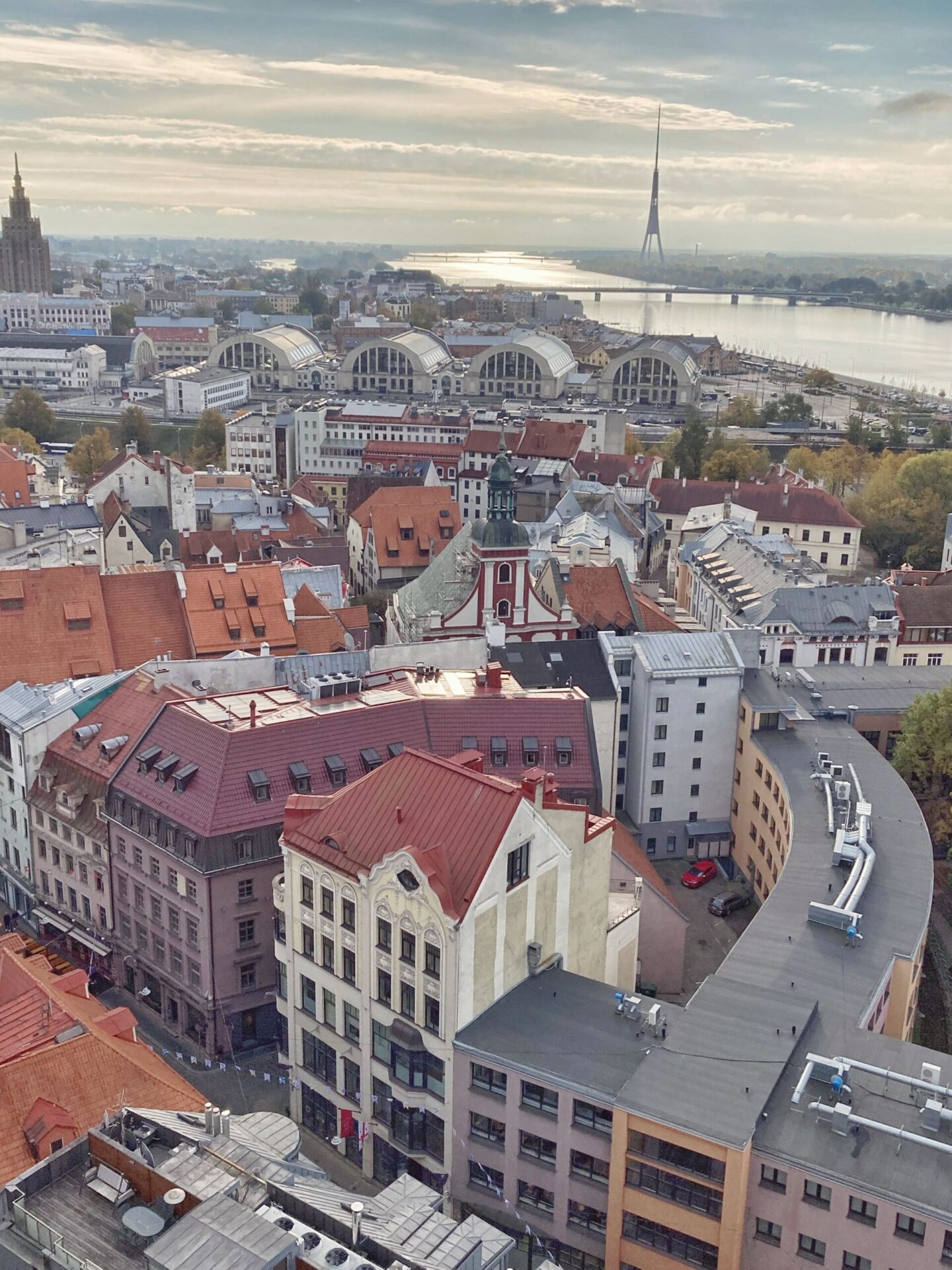 Views from the spire of St Peters Church, Old Town Riga